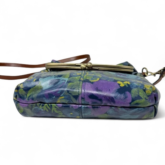 Patricia Nash leather floral barsby kisslock crossbody - Picture 3 of 5